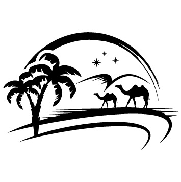 Sticker oasis chameaux